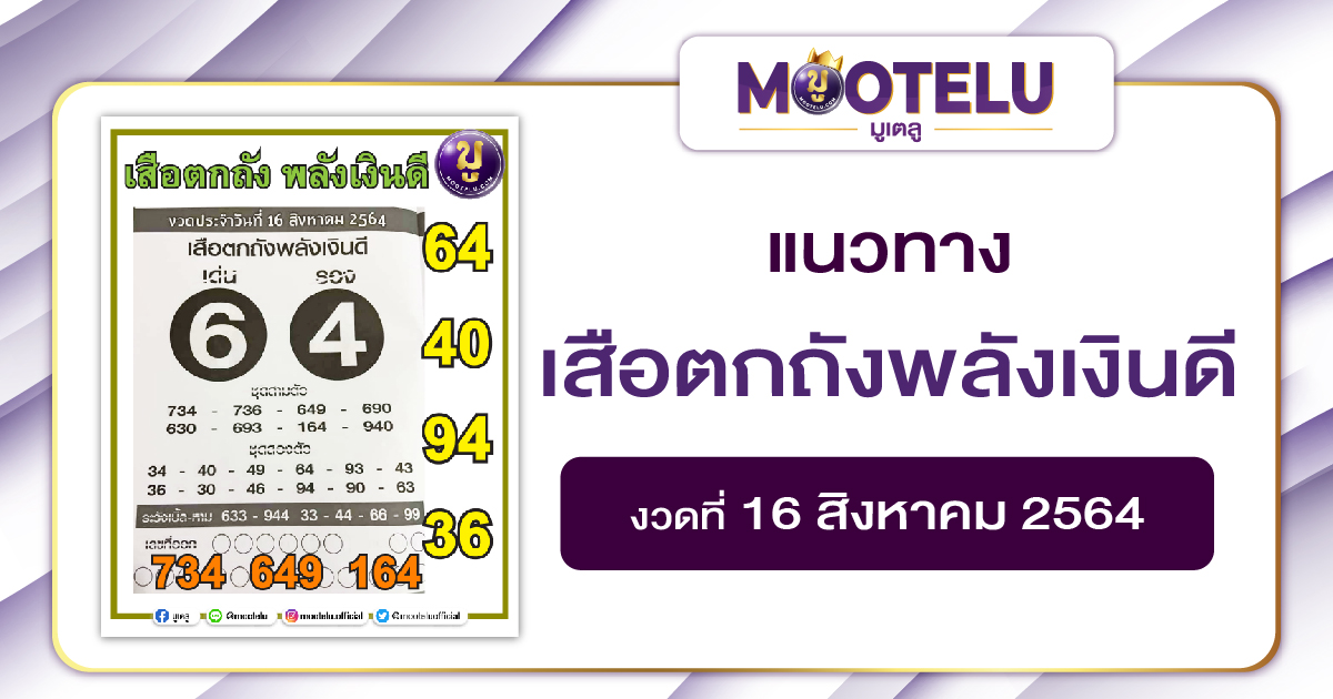 เสือตกถังพลังเงินดี 16-08-64