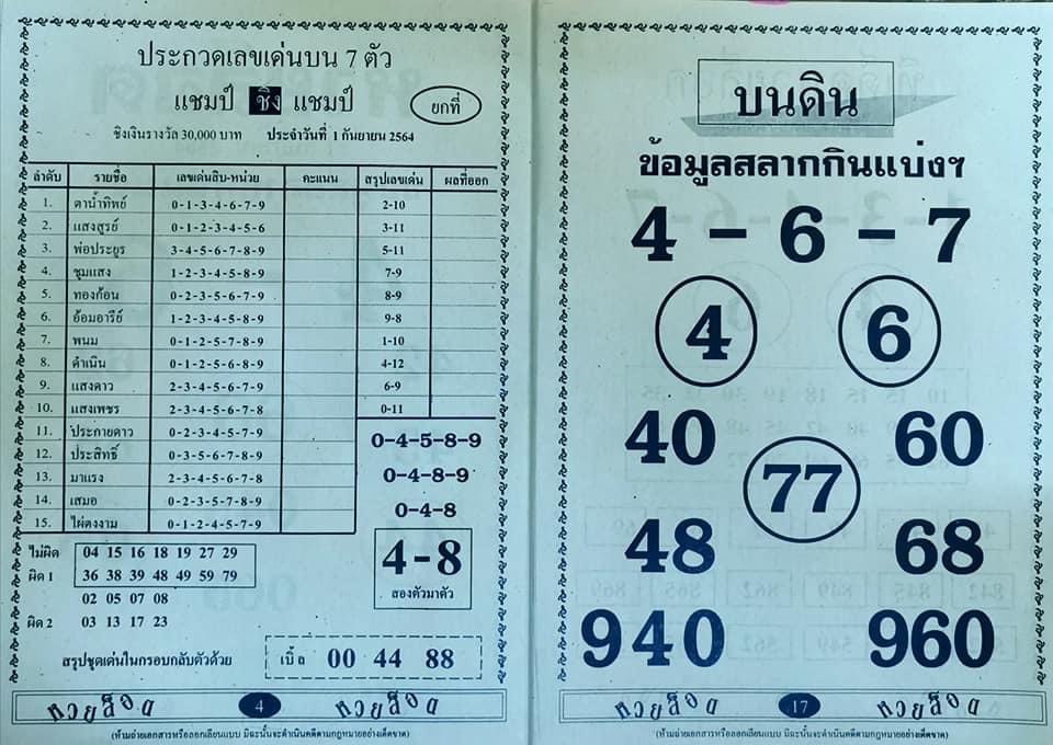 บนดิน 01-09-64