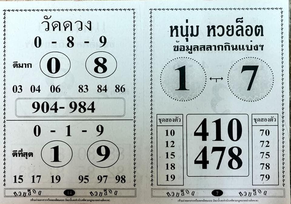 หนุ่ม หวยล็อต 01-09-64