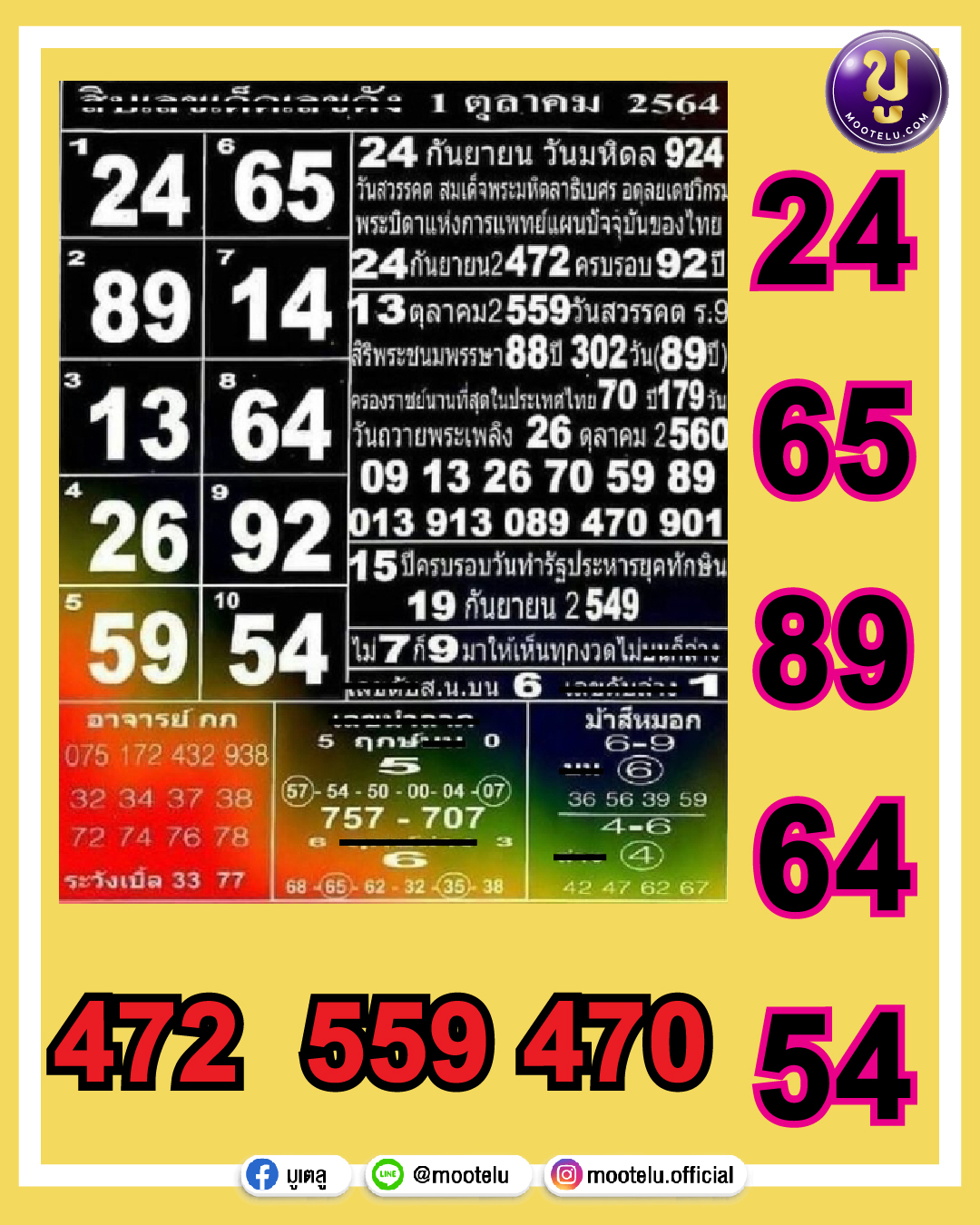 10 เลขดัง 01-10-64