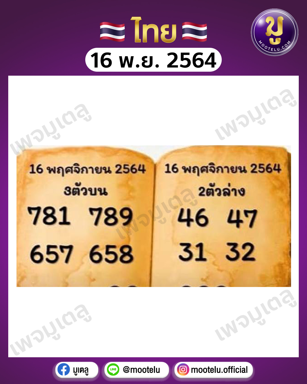 3 ตัวบน 2 ตัวล่าง 16-11-64