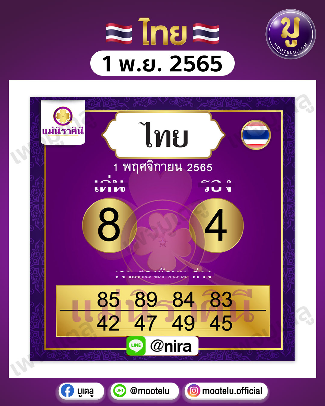แม่นิราศินี ใบม่วง 1-11-65