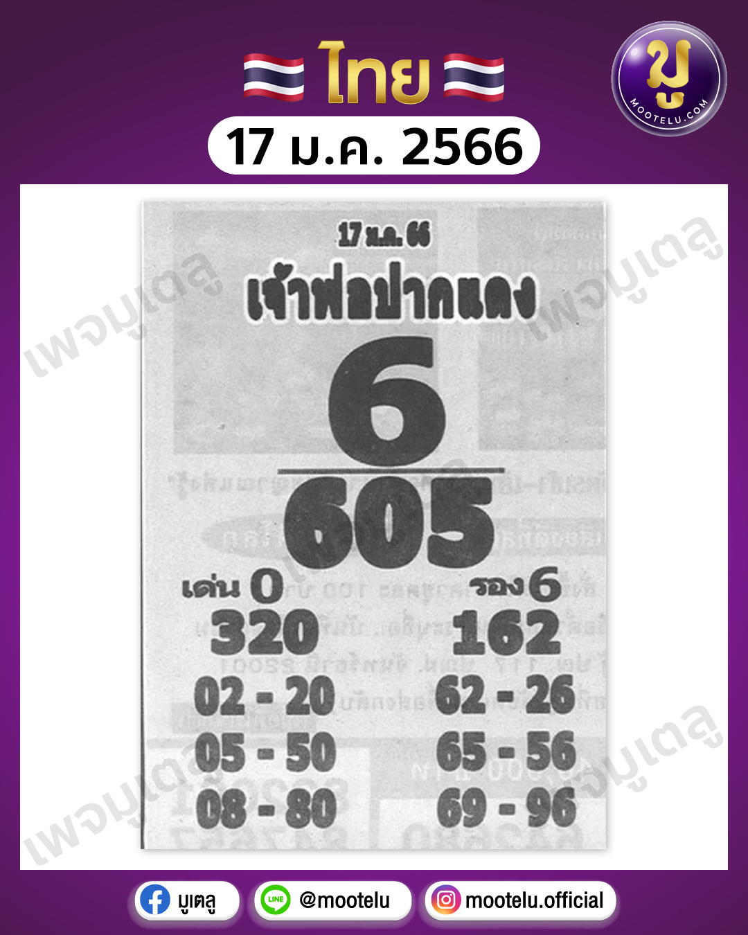หวยหลวงพ่อปากแดง 17-1-66