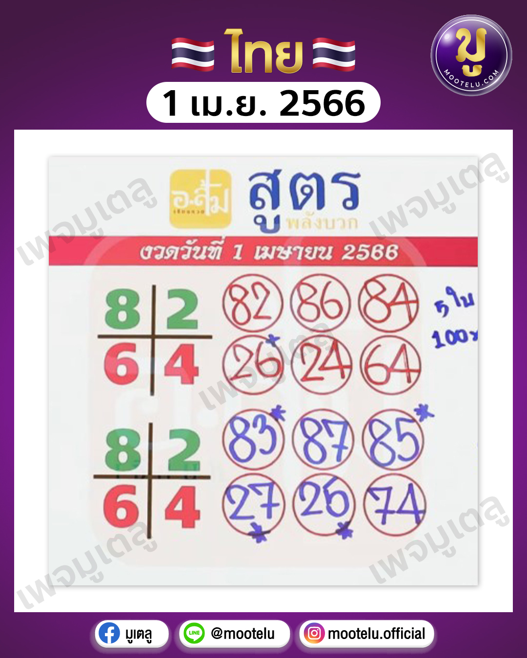 หวยอาจารย์ส้ม 1-4-66 
