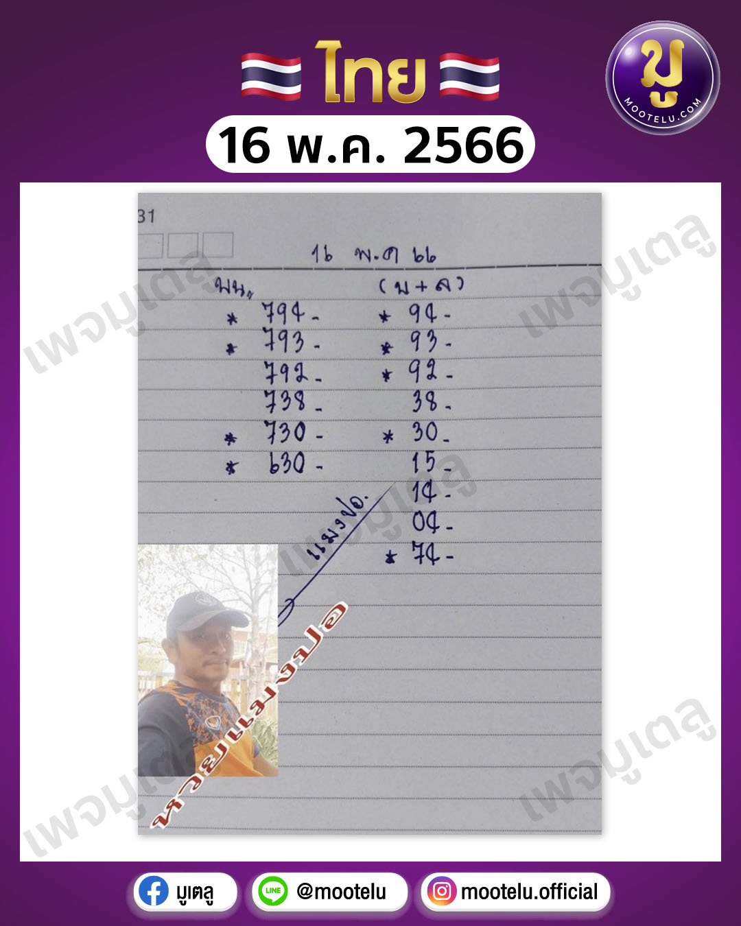 หวยแมงปอ 16-5-66 