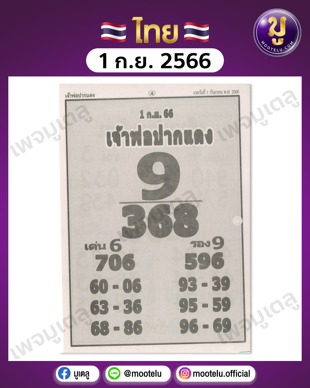 หวยหลวงพ่อปากแดง 1-9-66