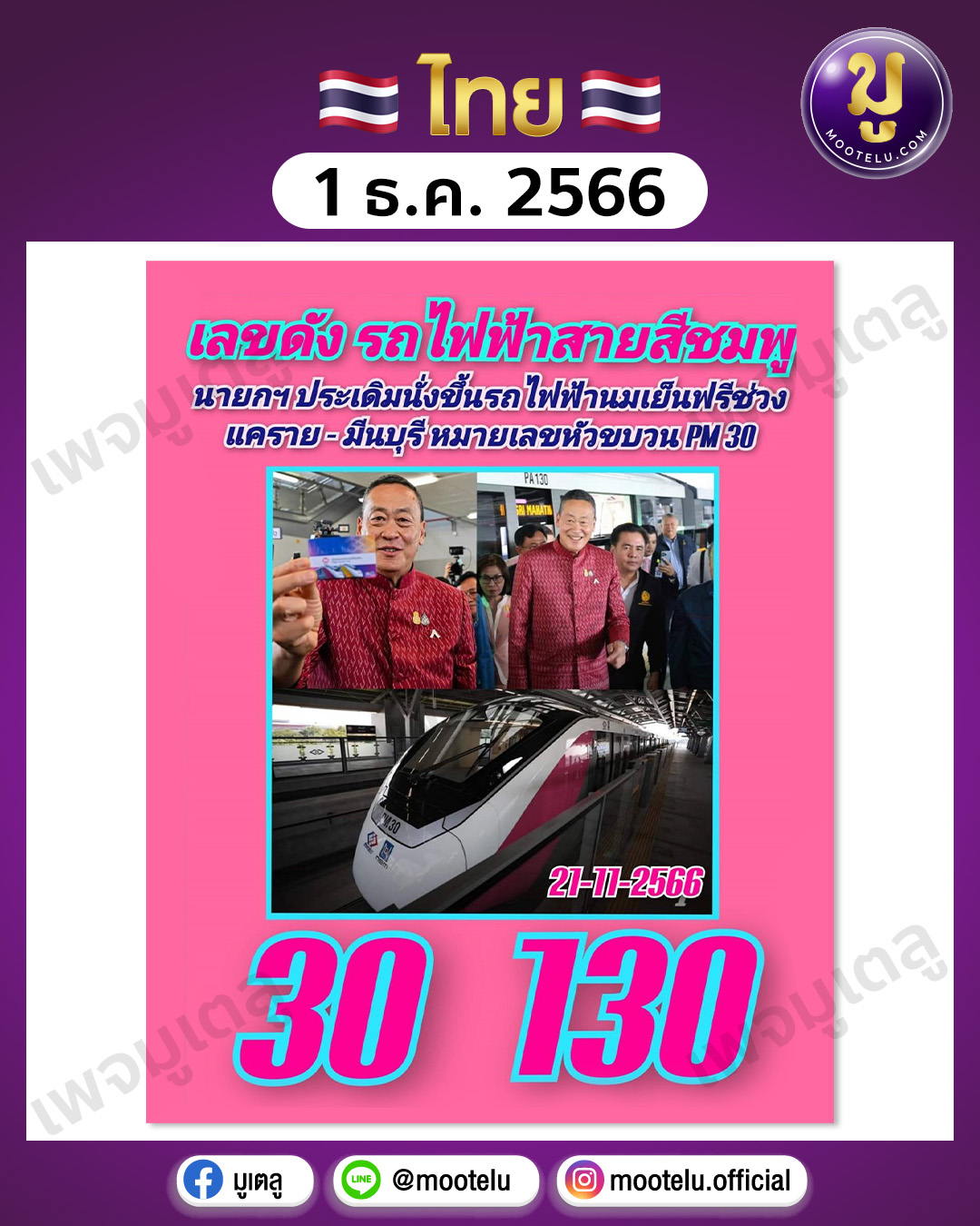 เลขดังนายกเศรษฐา 1-12-66 