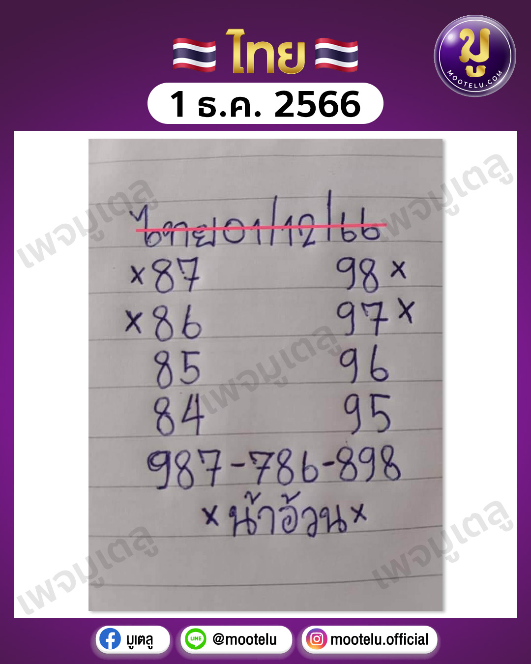 หวยน้าอ้วน 1-12-66