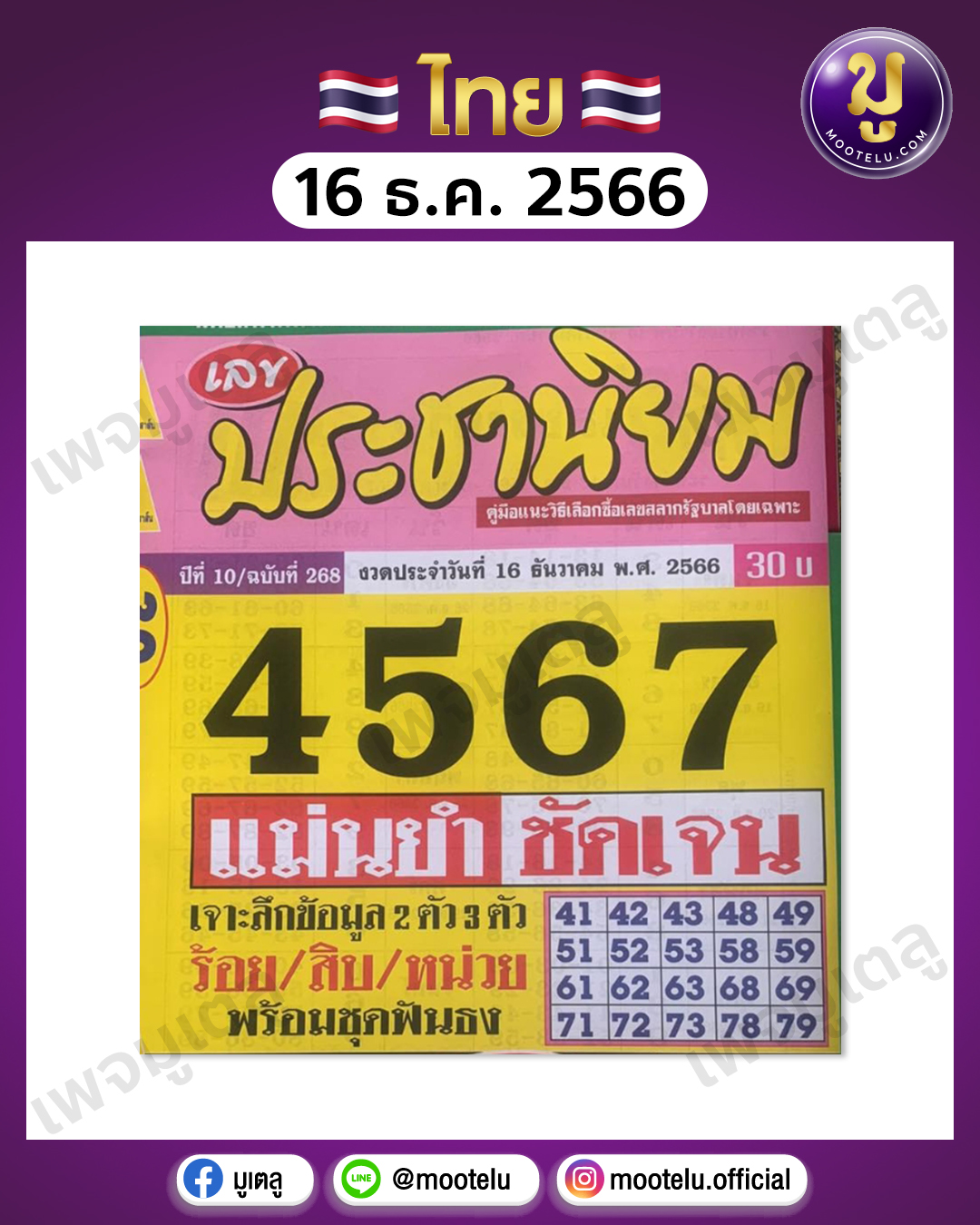 หวยประชานิยม 16-12-66 