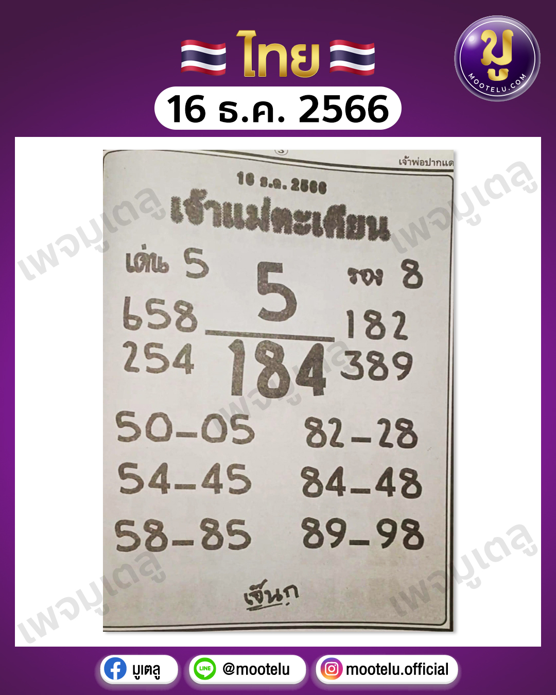 หวยแม่ตะเคียน 16-12-66 
