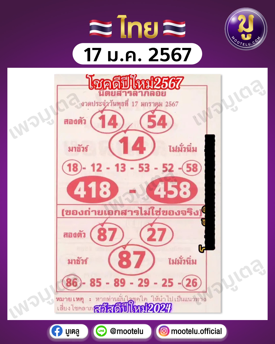 หวยลาภลอย 17-1-67 